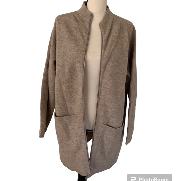 COS zip up wool jacket with zipper and patch pockets  size S - Picture 5 of 9